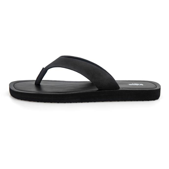 totes® Ladies Square Toe Faux Suede Flip Flop Black  Extra Image 3